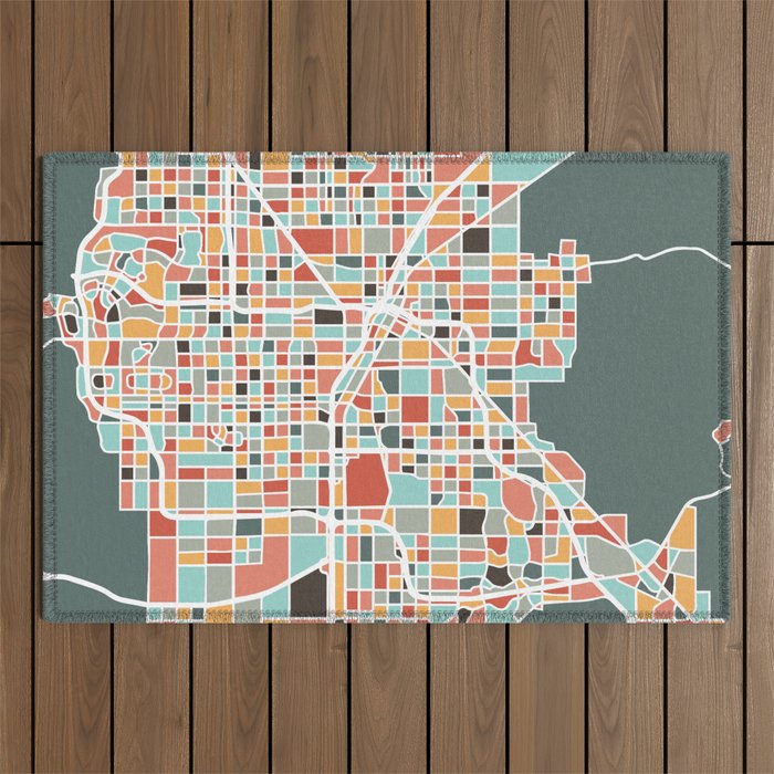 Las Vegas Map Art Outdoor Rug