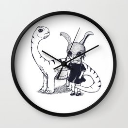 Dino girl Wall Clock