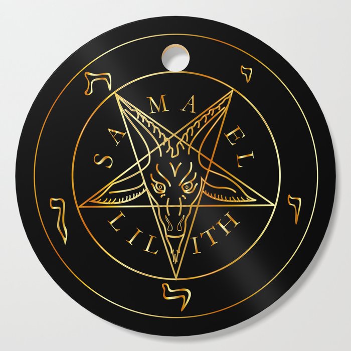 Wiccan symbol golden Sigil of Baphomet- Satanic god occult symbol Cutting Board