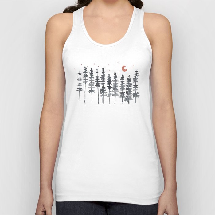 Nighttime Watercolor Forest Tank Top