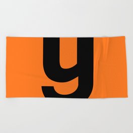 letter Y (Black & Orange) Beach Towel