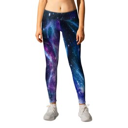 Leo Galaxy Lion : Purple Blue Leggings