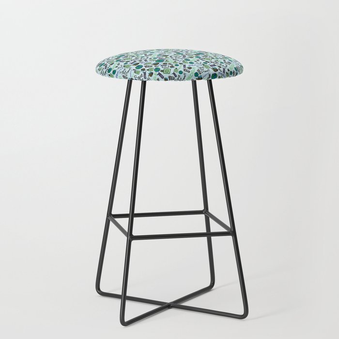 Save the Earth Pattern Bar Stool