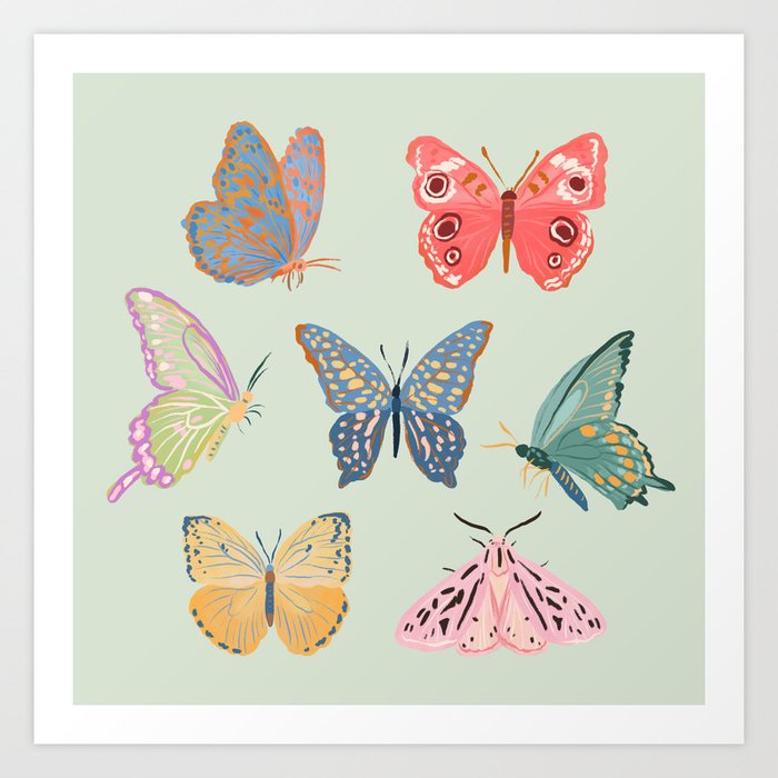 Butterflies and Moths  Art Print