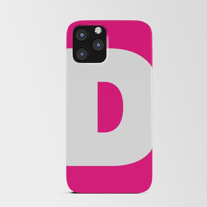 D (White & Dark Pink Letter) iPhone Card Case