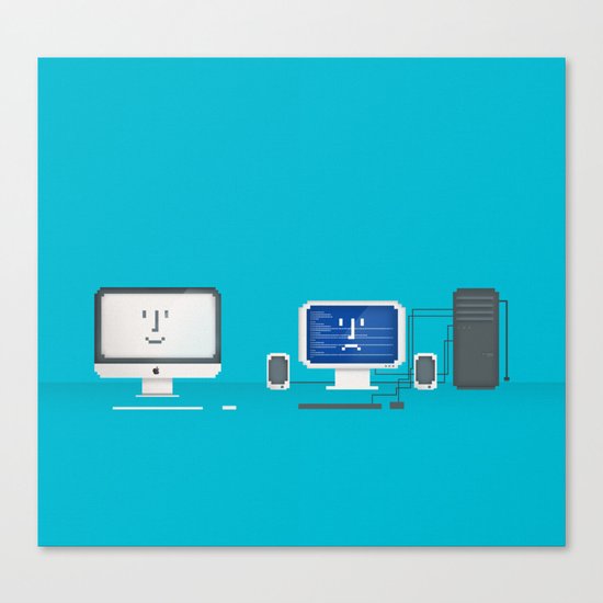 Apple iMac + PC Canvas Print