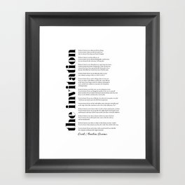 The Invitation by Oriah Mountain Dreamer Framed Art Print