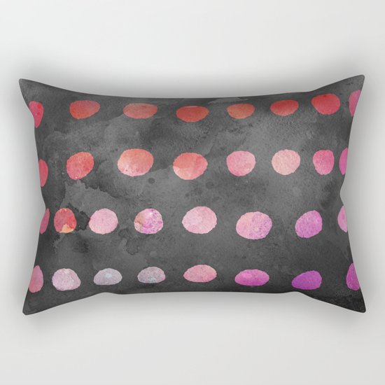 Watercolor Dot Pattern Pink Rectangular Pillow