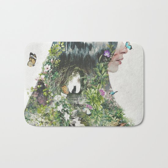 Cat in the Garden of Your Mind Bath Mat