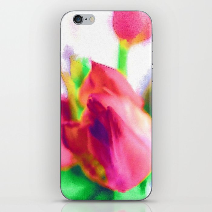 Harborough Tulips - Watercolour Paiting iPhone Skin