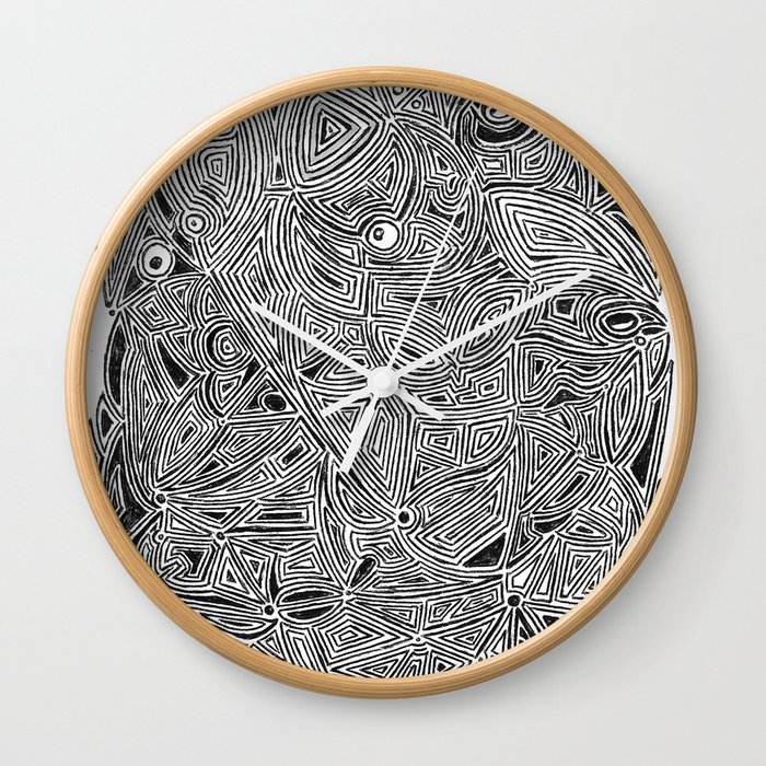 b/w pattern Wall Clock