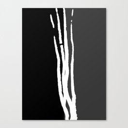 Abstract Line Art Black White Charcoal Gray Grey Canvas Print