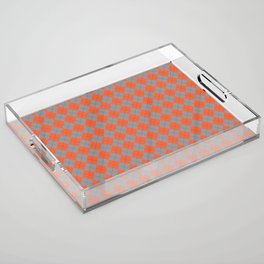 Orange Plaid Acrylic Tray