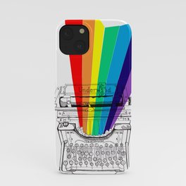 underwood typewriter with a sliver of rainbow iPhone Case