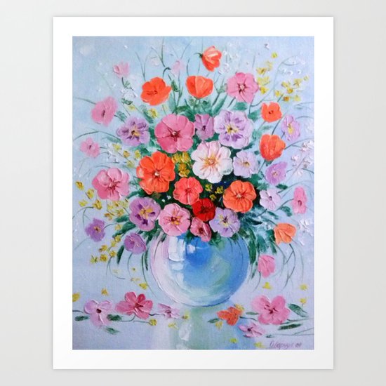 Bouquet of meadow flowers Art Print