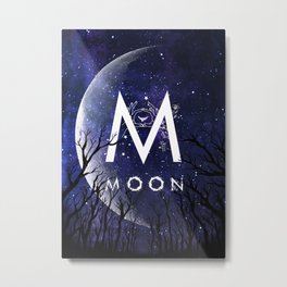 Starry Night and Moon #6: Moon Metal Print | Starry, Halloween, Cosmic, Edgarpoe, Luna, Cosmos, Space, Collage, Horizon, Moon 