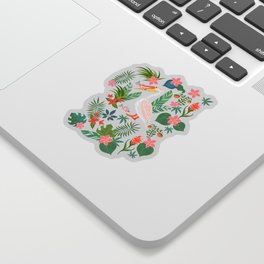 Floral Pelican Sticker