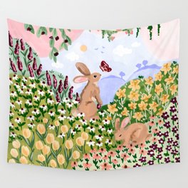 Spring Bunnies Wall Tapestry