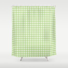Green Gingham Shower Curtain