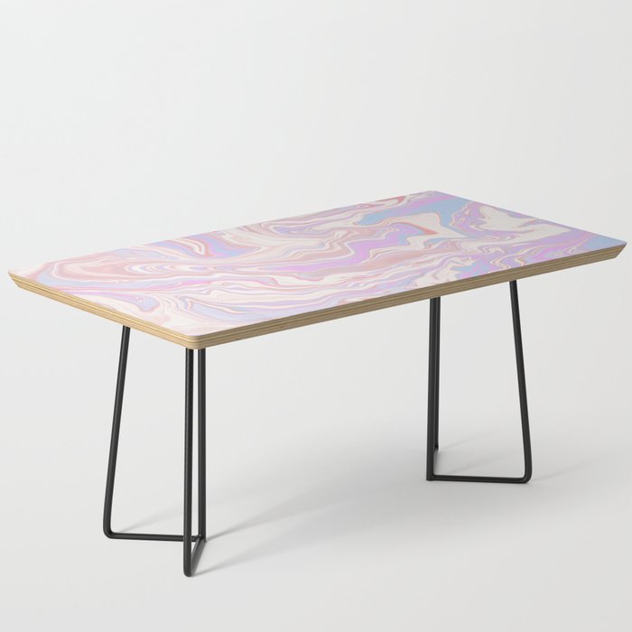 Liquid swirl retro contemporary abstract in light soft pink Coffee Table