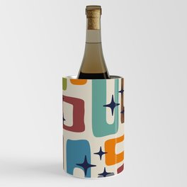 Retro Mid Century Modern Abstract Pattern 224 Atomic Googie Wine Chiller