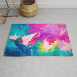 Happiness Series - Bright & Colourful Abstract Painting Area & Throw Rug