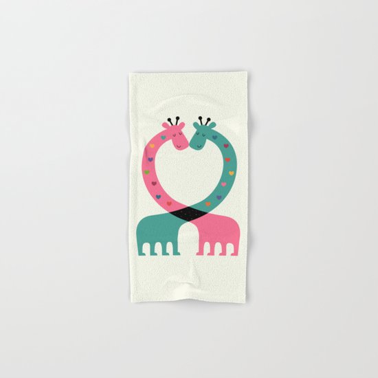 Love With Heart Hand & Bath Towel