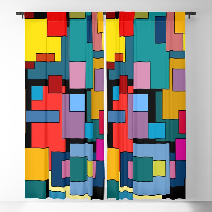Color Blocks #4A Blackout Curtain