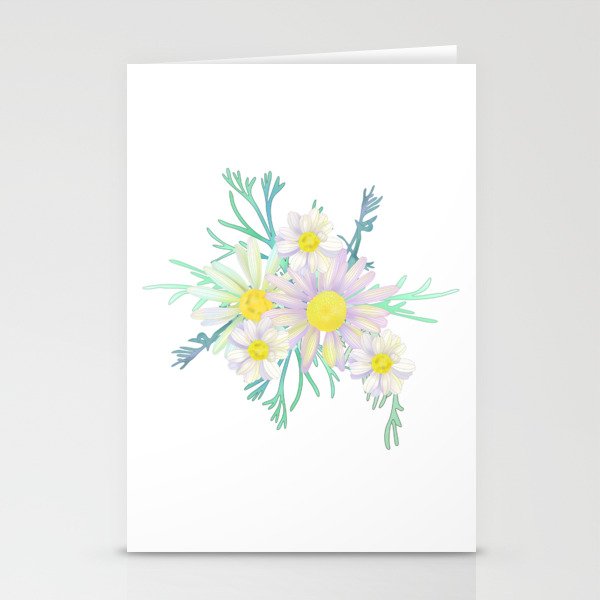 a bouquet of Chamomile. Herbal engraved style illustration. Stationery Cards