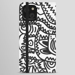 Black and White Graffiti Art of the morning by Emmanuel Signorino  iPhone Wallet Case