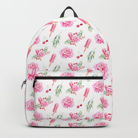 Tropical Chill Rose Pattern Backpack