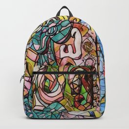 Spewing fantasy Backpack | Love, Canvas, Abstract, Face, Stainedglass, Pattern, Peaceful, Contemporary, Painting, Buy 
