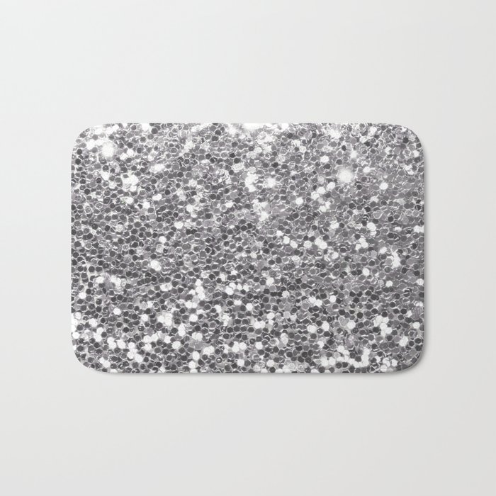 Silver Glitter Bath Mat