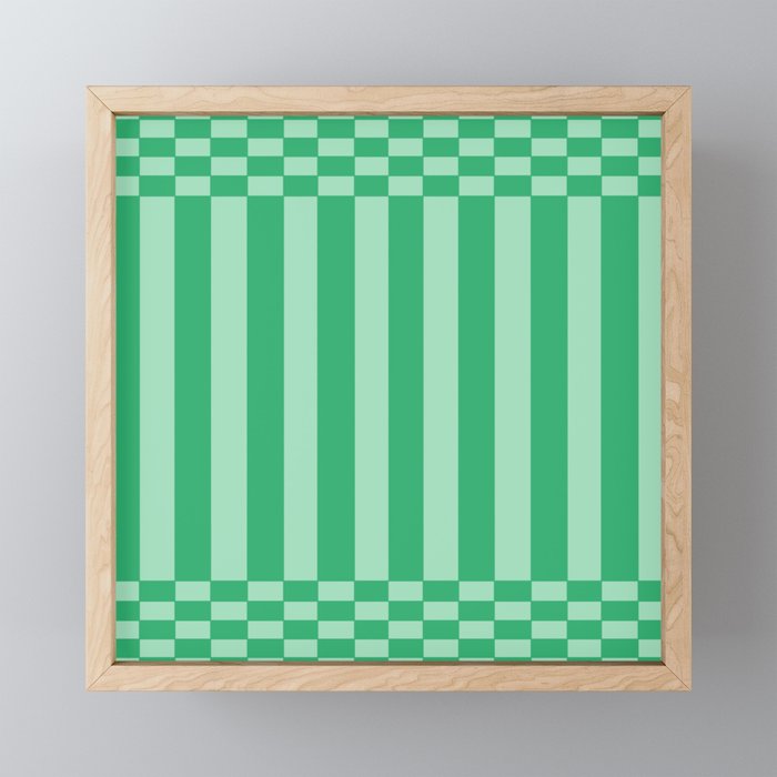 Bauhaus Series: Bright Green Stripe  Framed Mini Art Print