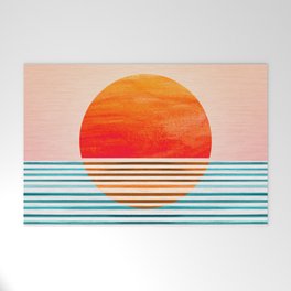 Minimalist Sunset III / Abstract Landscape Welcome Mat
