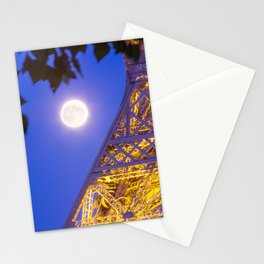 Eiffel Tower Moon Stationery Cards