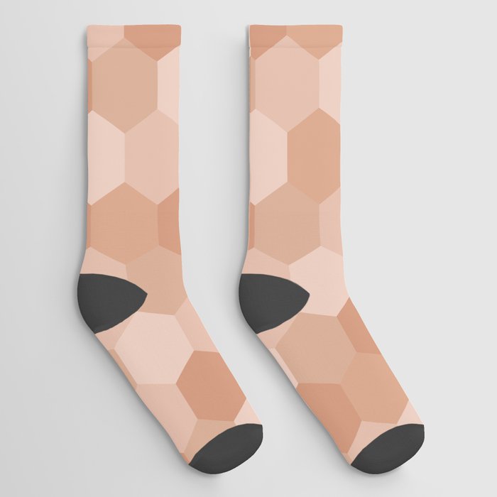 Brown Hexagon polygon pattern. Digital Illustration background Socks