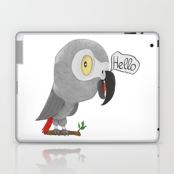 Funny african grey parrot Laptop & iPad Skin
