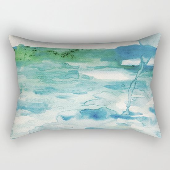 Miami Beach Watercolor #2 Rectangular Pillow