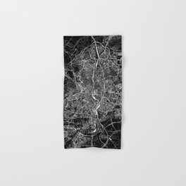 Madrid Black Map Hand & Bath Towel