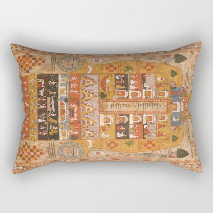 Jain Cosmic Diamgram of Lokapurusha Rectangular Pillow