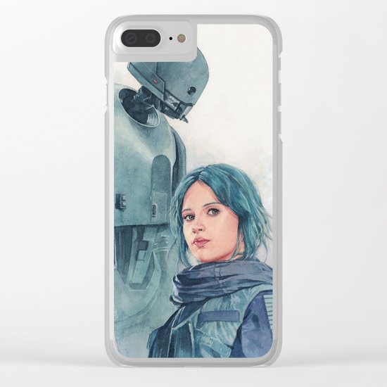 Jyn Erso and K-2so Clear iPhone Case