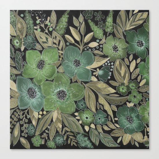 Watercolor . Night . Canvas Print