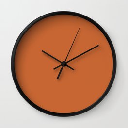 Burnt Orange Wall Clock | Minimalist, Solidcoloraccent, Birthday, Glam, Chic, Elegant, Stunning, Woodsy, Citrusfruits, Girlygirl 