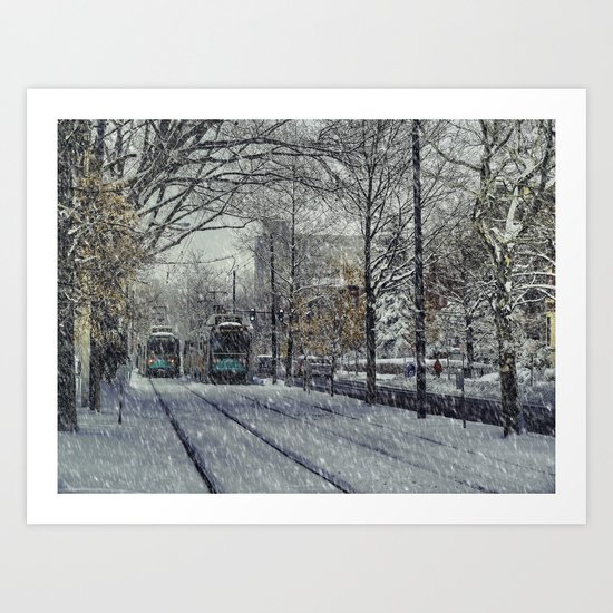 Never ending winter. Brookline, MA Art Print