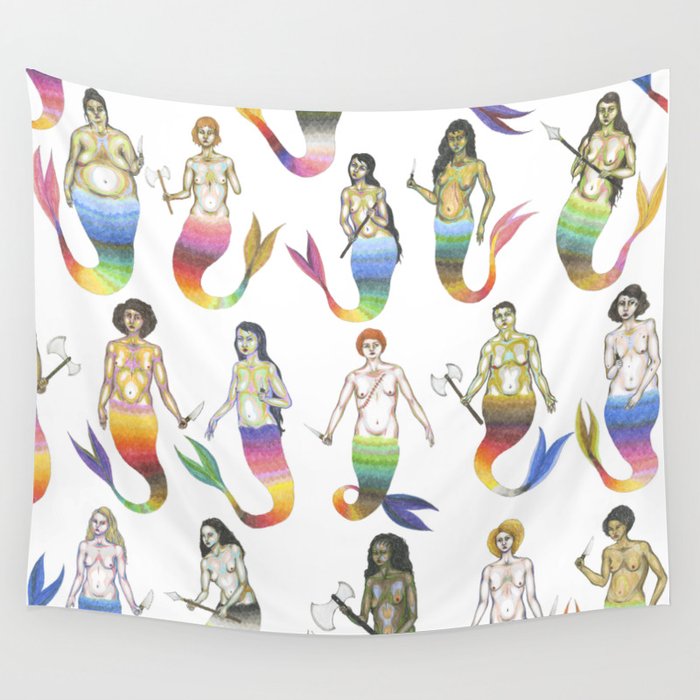 mermaid army II Wall Tapestry by mermaidswithweapons | Society6