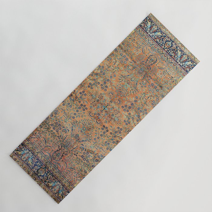 Kashan Floral Persian Carpet Print Yoga Mat by Vicky Brago