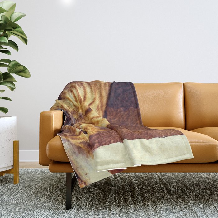 Relaxing Orange Tabby Cat Throw Blanket
