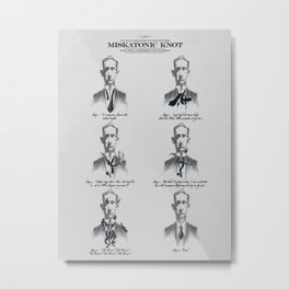 The Illustrated Guide to the Miskatonic Knot Metal Print