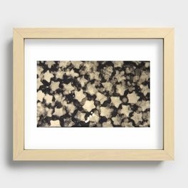 Bleached Distressed Stars on a Black Background Recessed Framed Print